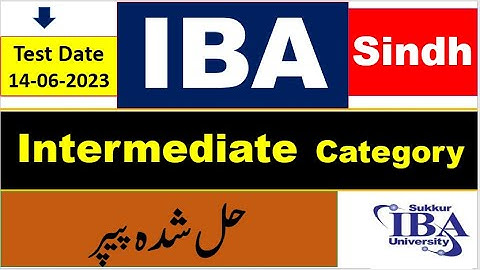 IBA STS Intermediate Category paper held on 14/06/2023