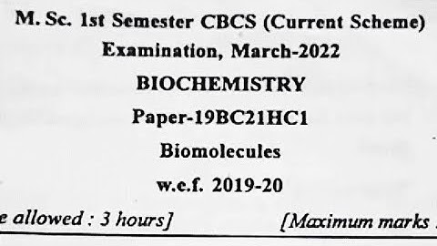 Biomolecules questions paper 2022 | MSc biochemistry | MDU Rohtak
