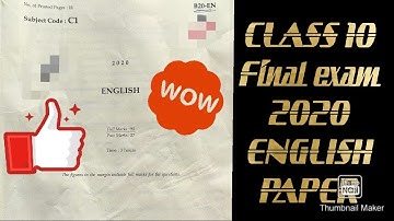 HSLC 2020 English Question Paper