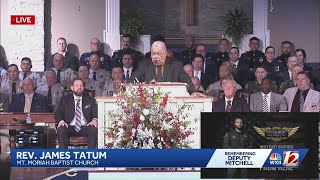 Rev. James Tatum speaks at Deputy Mitchell's funeral