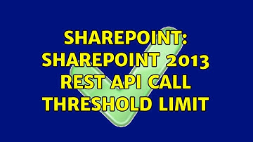 Sharepoint: SharePoint 2013 REST API call Threshold limit