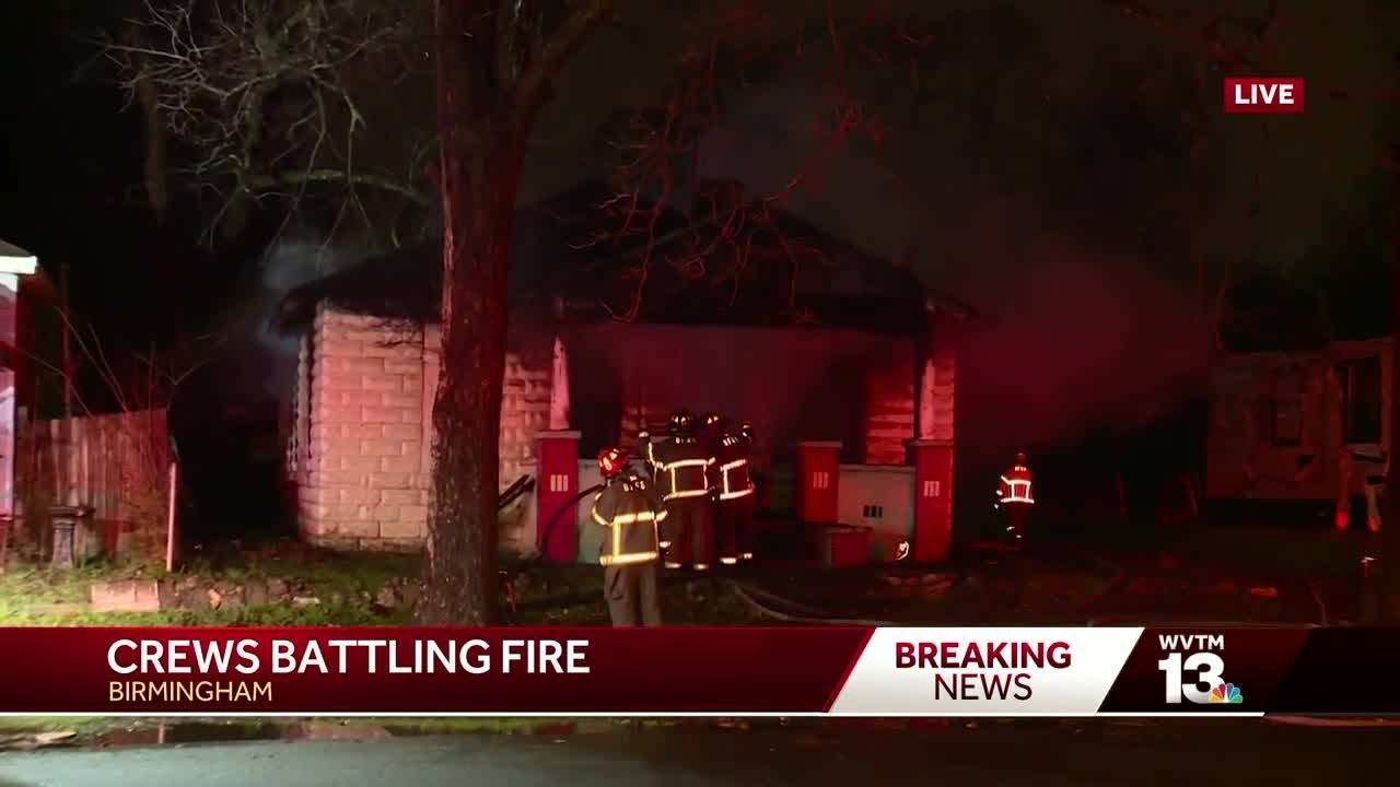 Birmingham firefighters battle house fire on Second Street North - YouTube