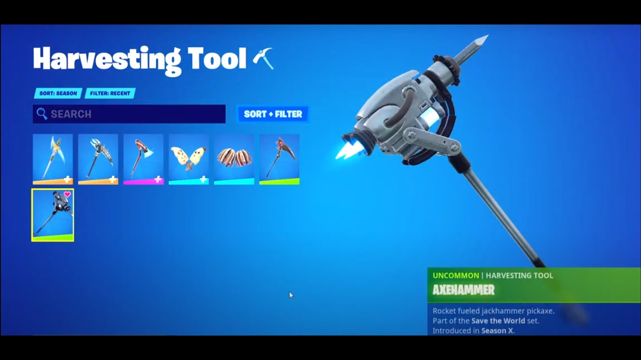 THE *RAREST* PICKAXE IN FORTNITE! THE AXEHAMMER!! Fortnite YouTube