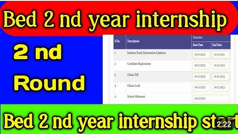 B.Ed Internship Schedule Update 2024 || B.Ed Second Year Internship Schedule || 2nd Round internship