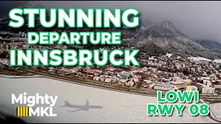 Departure Innsbruck runway 08 (INN LOWI)