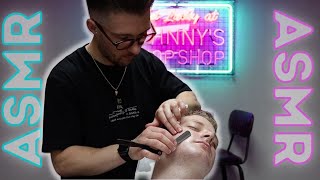 💈ASMR💈 Relaxing & Calming ✨ Barbershop Hot Towel Shave 🪒