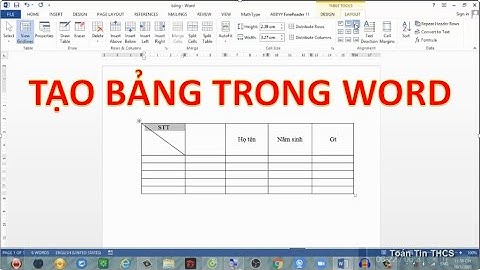Tạo Bảng Trong Word | Các Thao Tác Với Bảng