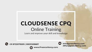 CloudSense CPQ Online Training: A Beginner's Guide from Experts with Proexcellency