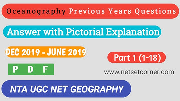 Oceanography Previous Years Questions | Part 1 (1-18) | Geography | NTA UGC NET