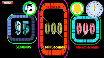95  Seconds Colorful Rectangle  Timer Alarm 🔔 Milliseconds,Microseconds