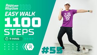 1000 STEPS  • WALKING AT HOME • 9 MIN POWER WALK • Walking Workout #55 • Keoni Tamayo