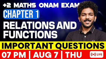 Plus Two Maths Onam Exam | Relations & Functions | Important Questions | Exam Winner