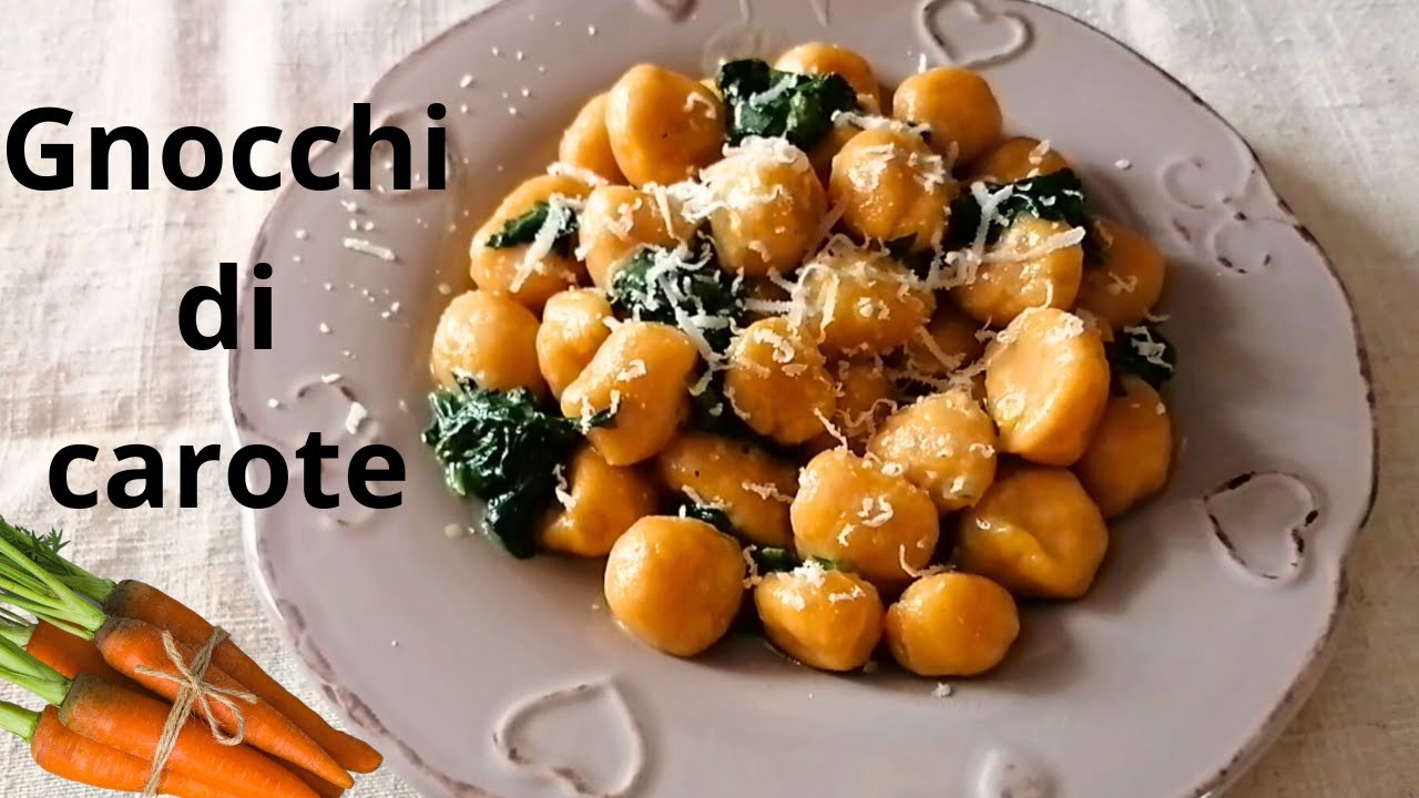Gnocchi di carote facilissimi e senza patate con formaggio e spinaci