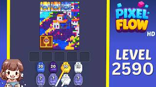 Pixel Flow Level 2590 Solution Walkthrough