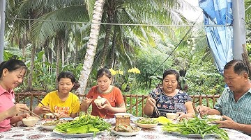 Bữa Cơm Chiều Đơn Giản với Món Cá Rô Đồng Kho Me Chấm Rau Vườn Các Loại | TKQ & Family T1892