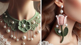 Incredible! Earn $120 a Day with Crochet Necklace and Earrings👌(ideas) #crochet #handmade