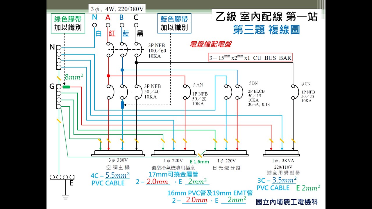 乙級室內配線第一站第三題實作說明單線圖 含複線圖 Youtube