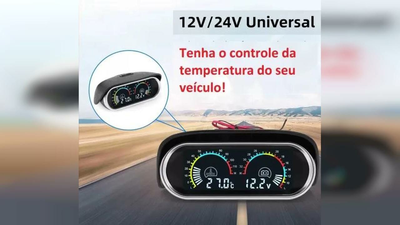 Review: Temperatura Da Água Automotivo Voltímetro Marcador Digital