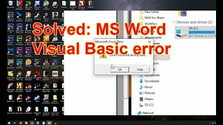 Solved: MS Word Microsoft Visual Basic Errors Occurred During Load