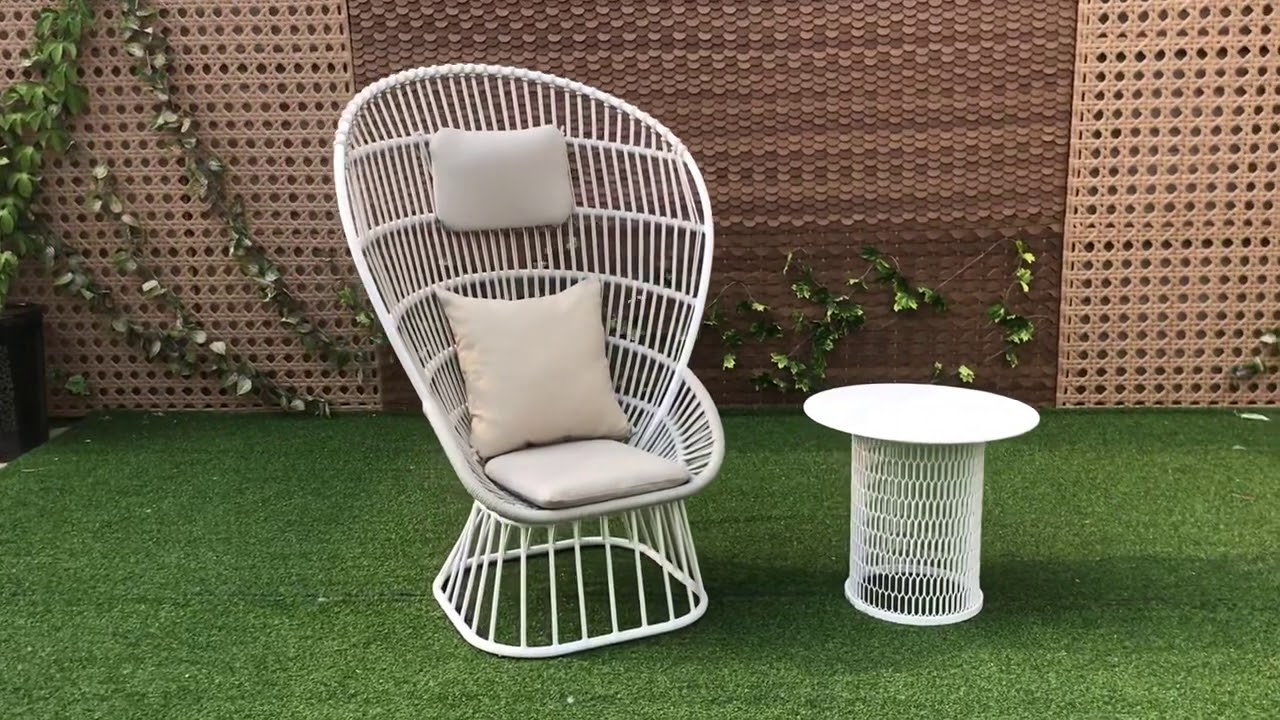 luxury patio coffee set aluminum garden lounge chair white high back