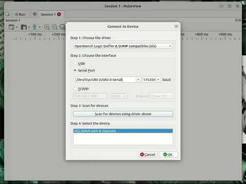 Configuração do PulseView para aula