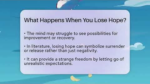 What Happens When You Lose Hope? - The Prose Path