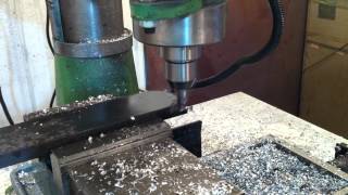 CNC Converted Harbor Freight Mill Drill cutting steel (a test)