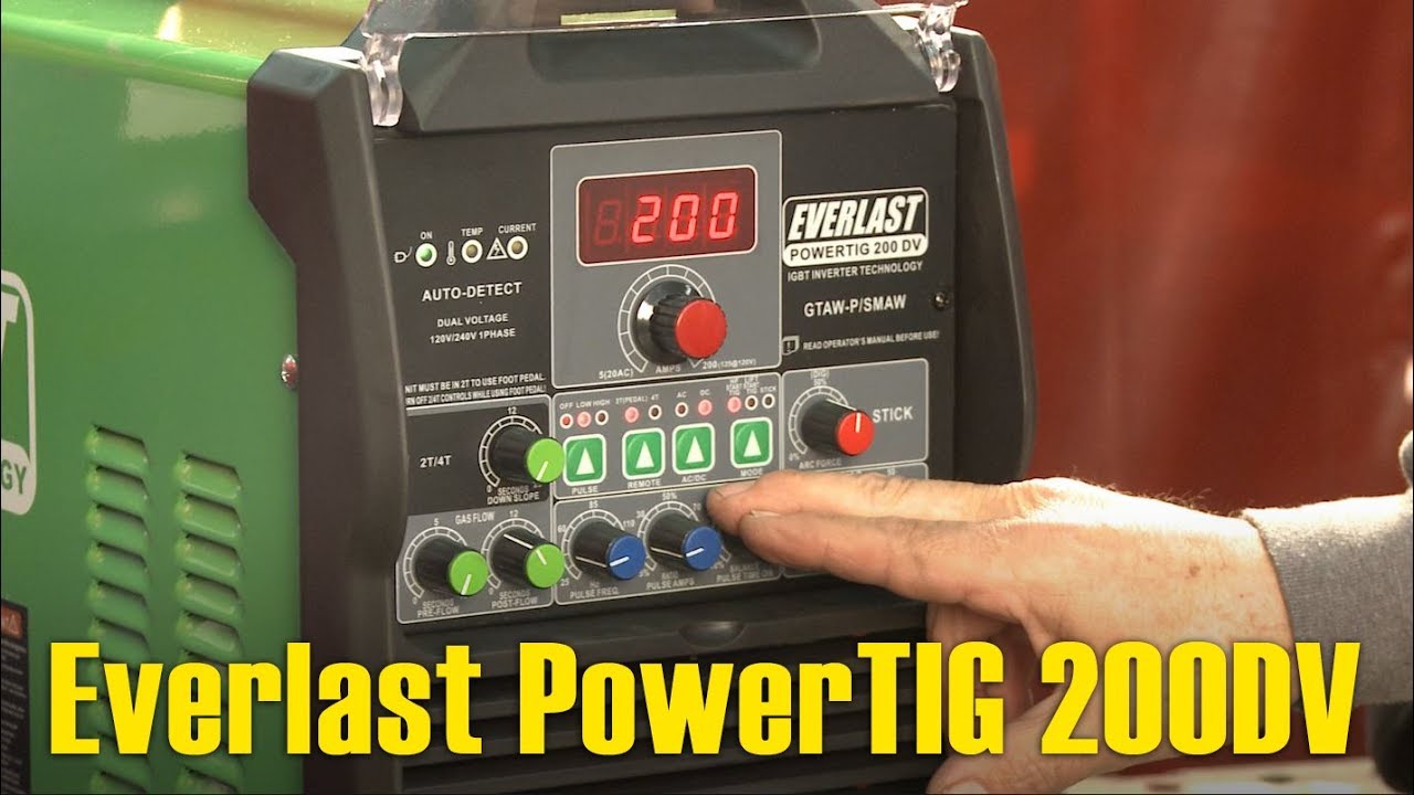 Máquina para soldar PowerTIG 200DV 2017 de Everlast, 200 A, voltaje dual de  110/220 V, CC y CA