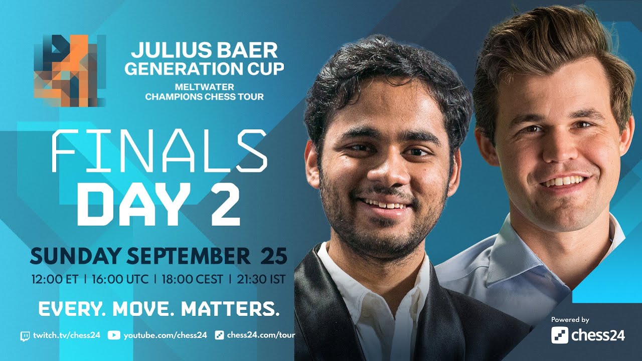 chess24.com on X: The @juliusbaer Generation Cup, the 7th event on the  $1.6 million @Meltwater Champions Chess Tour, starts this Sunday, September  18th, with Ivanchuk-Pragg & Erigaisi-Carlsen among the Round 1 pairings!