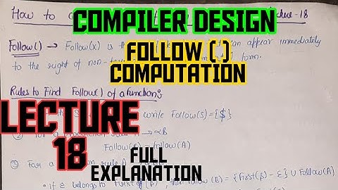 how to calculate follow() function|follow()calculation|first() and follow()| find follow()|tfe talks