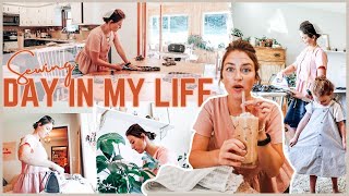 SEWING VLOG: DIY pasta bar, honey vanilla latte + sewing a dress from a men's shirt! | Mennonite Mom