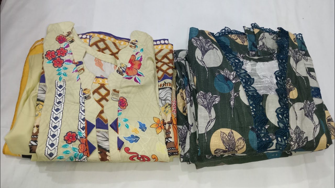 Stylish and trendy dress designs|Beautiful neckline designs with lace|Easy Dress Designing 04