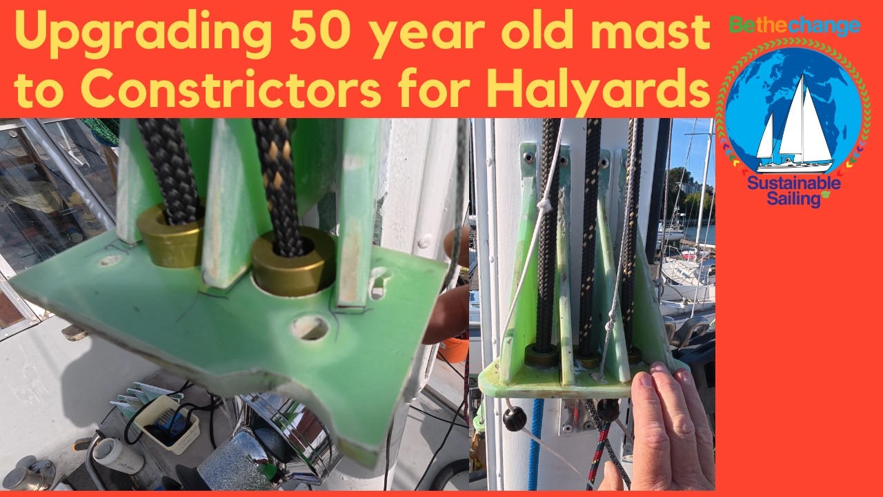 ⁣Upgrading to flush mount Constrictors on a 50 year old mast #Rigging #BoatRefit #DIY