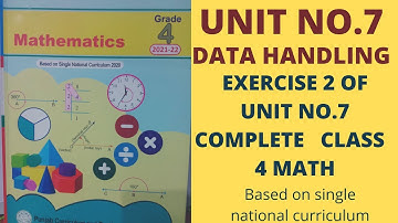 Exercise 2 of unit no.7(Data handling)complete class 4 math /single national curriculum