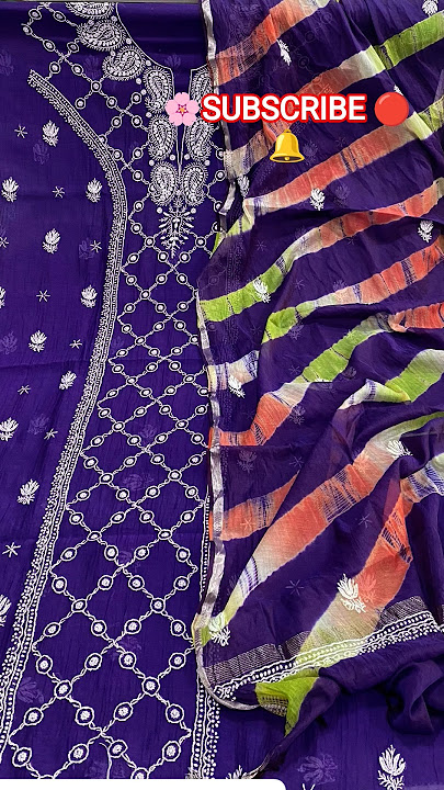 | 🌸MUL CHANDERI PCS KURTI & DUPATTA WITH LUCKNOWI CHIKANKARI WORK🌸 | PRICE 3500/-   SHIP | #shorts