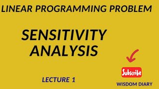 Sensitivity Analysis LPP BSC mathematics (operation research)