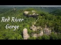 Aerial view over some of the red river gorges favorite spots 4k