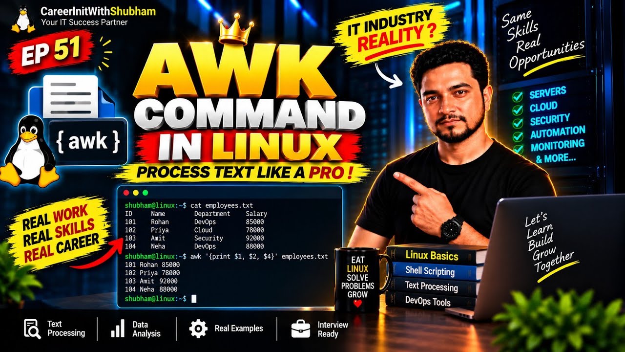 👉 AWK Command 🔥 Real Use Cases + Advanced Tricks (Master Like a Pro ...