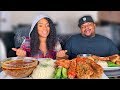 SAUSAGE CUCUMBERS AND RICE + LOBSTER TAILS+KING CRAB MUKBANG| MARRIAGE TALK