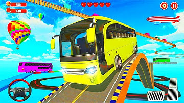 Mega ramp extreme Coach bus  Stunt Game- 3d android gameplay