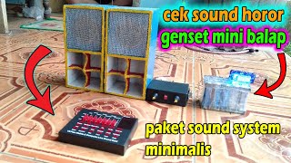 CEK SOUND MINIATUR SOUND SYSTEM MENGGUNAKAN GENSET MINI BALAP