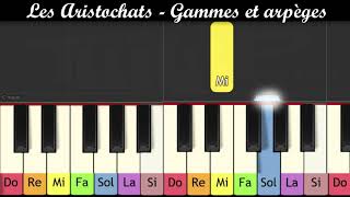 Apprendre la chanson des Aristochats "Gammes et arpèges" (piano facile pour débutants ou enfants) screenshot 5