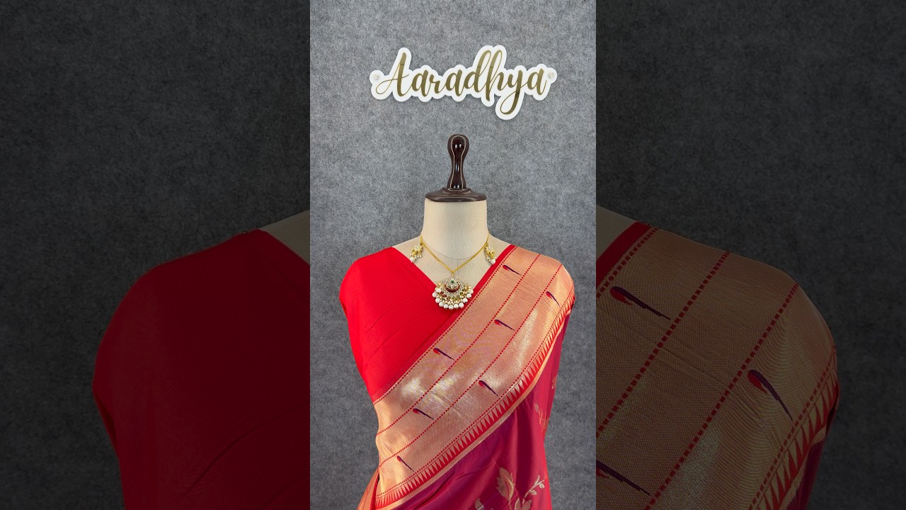 Maharashtrian 3D Pichwai Soft Silk Paithani Saree