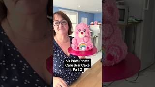 Today I’m decorating a 3D Pride themed Piñata Care Bear cake using ​⁠@wilton cake tin. #cake