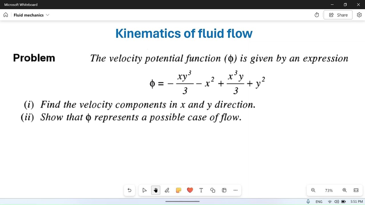 Kinematics of fluid flow: 14 //Numerical Problem- velocity potential ...