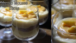 Mango mousse shots / seasonal fruit recipe / mango delight / mango layer mousse