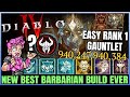 Diablo 4 - New Best INFINITE DAMAGE FASTEST Barbarian Build - OP HotA Charge Gauntlet Combo - Guide!