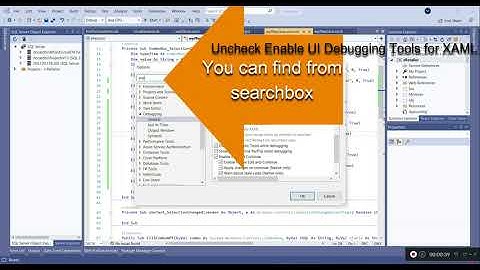 Disable UI Debugging tools for XAML while running WPF project in Visual studio 2019 to 2015