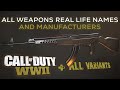 Call of Duty WWII - All Weapons Real Life Names and Manufacturers