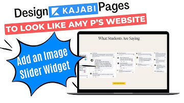 Kajabi Design: Make your landing page look like an Amy P page (Using an Image Slider Widget)